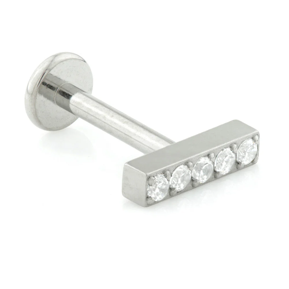 Threadless Ti Multi 5 Gem Bar Labret