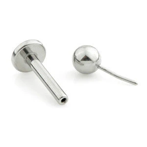 Threadless Titanium Labret with Pop in Plain Ball