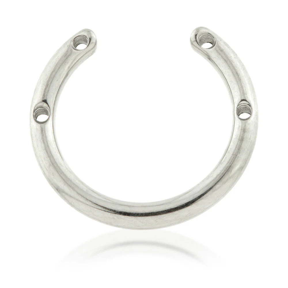 Ti Circular Barbell with 4 Forward Facing Holes - Threaded