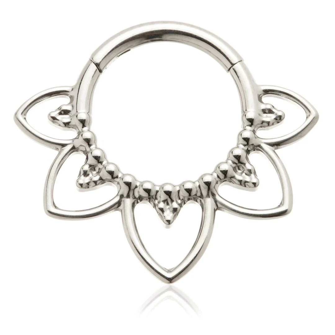 Ti Couture Beaded Petal Hinged Ring