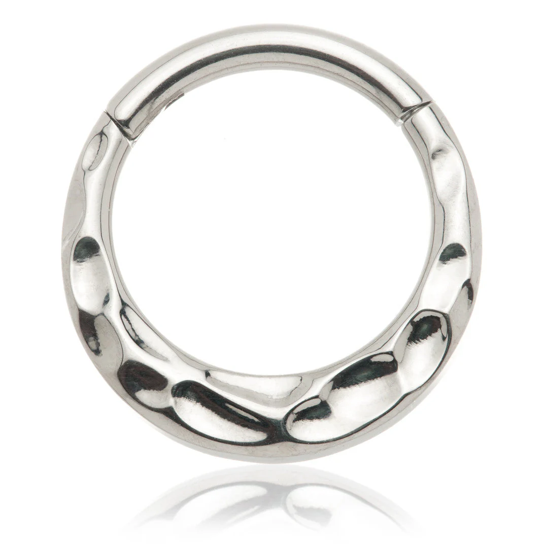Ti Couture Front Facing Hammered Hinged Ring