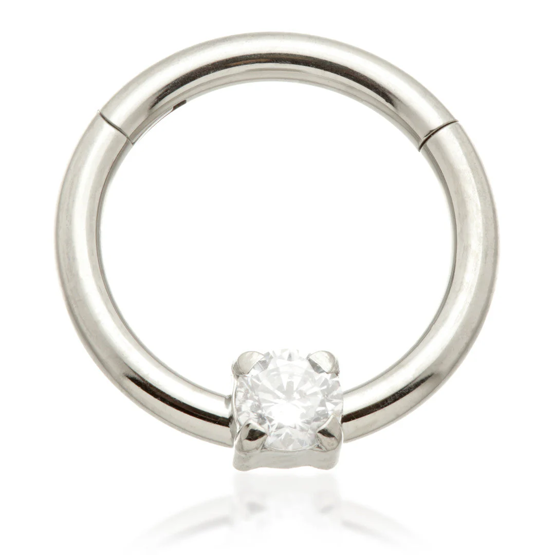 Ti Couture Front Facing Prong Gem Hinged Ring