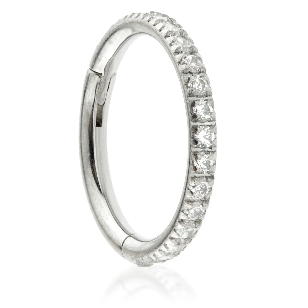 Ti Couture Full Pavé Gems Hinged Ring - 0.8mm - Image 2