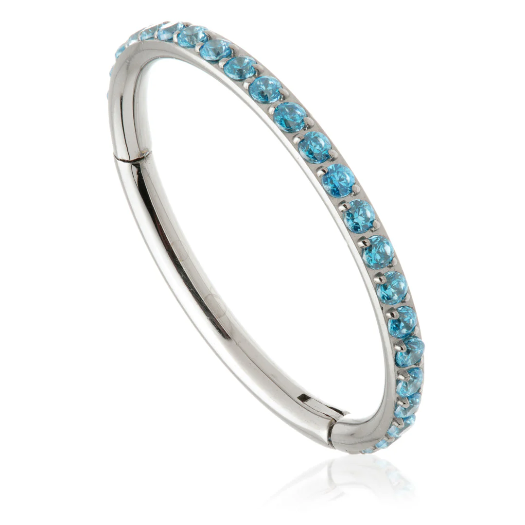 Ti Couture Full Pavé Gems Hinged Ring - 1.0mm - Image 4