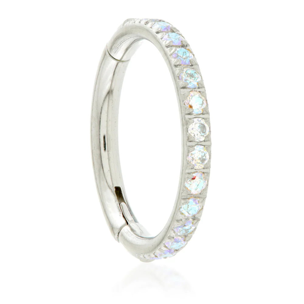 Ti Couture Full Pavé Gems Hinged Ring - 1.2mm - Image 3