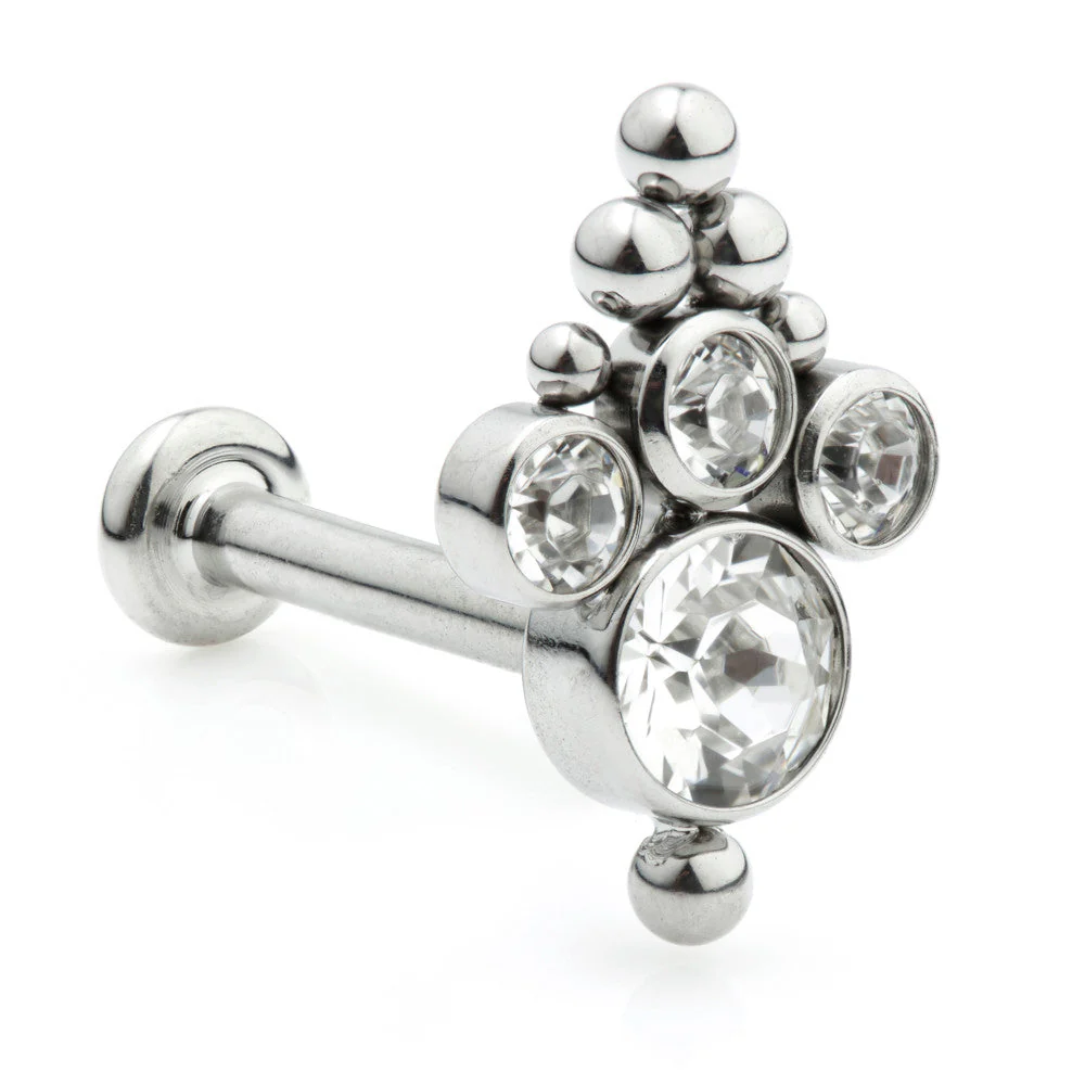 Ti Couture Internal Labrets Caeli Gem Cluster 3mm Base 1.2mm (0.8mm)