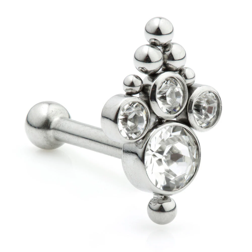 Ti Couture Internal Microbar with Caeli Gem Cluster 1.2mm
