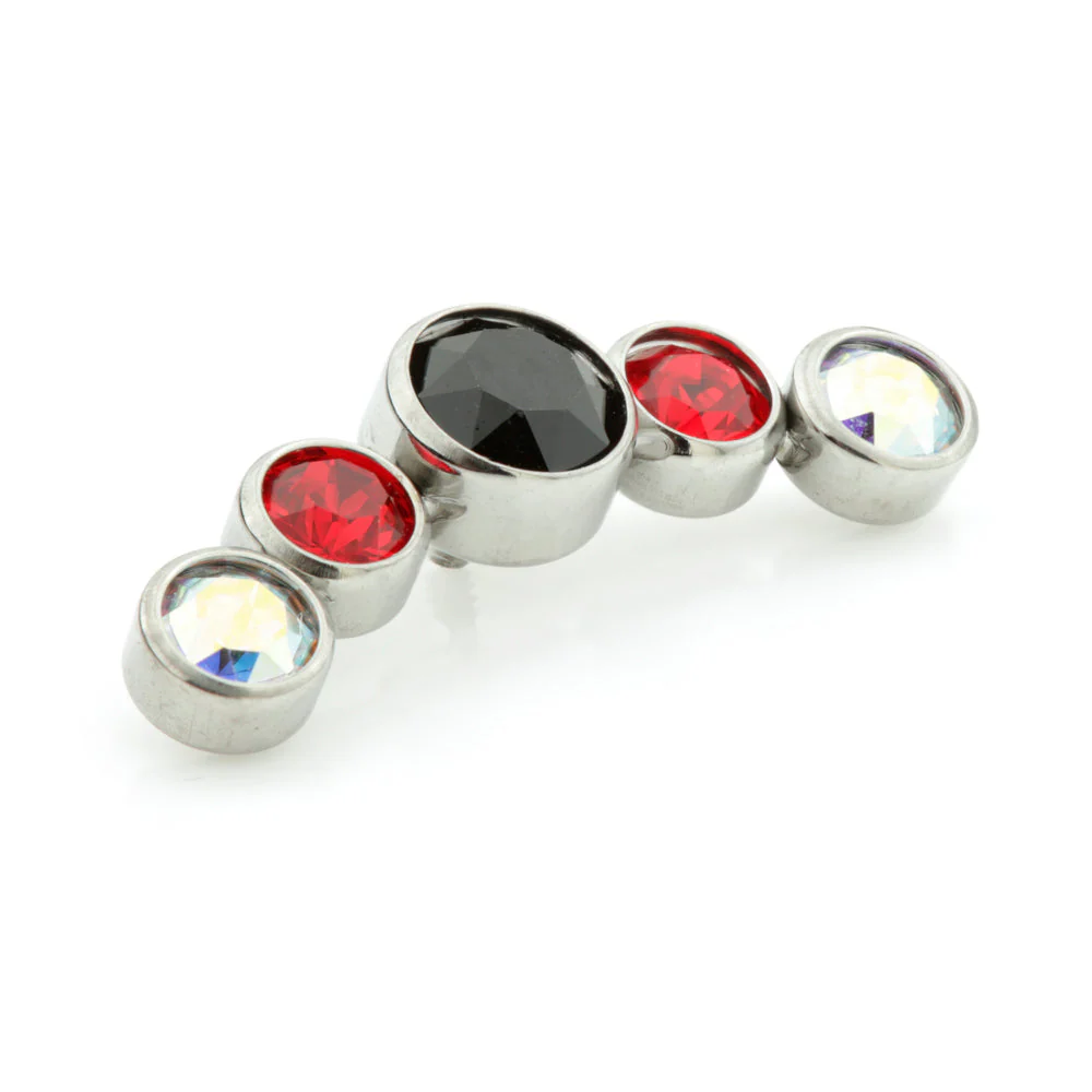 Ti Couture Internal Titanium Mixed Gem Crescent Attachment - Image 3