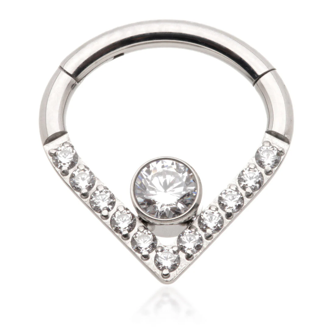 Ti Couture Jewelled Tear Hinged Ring