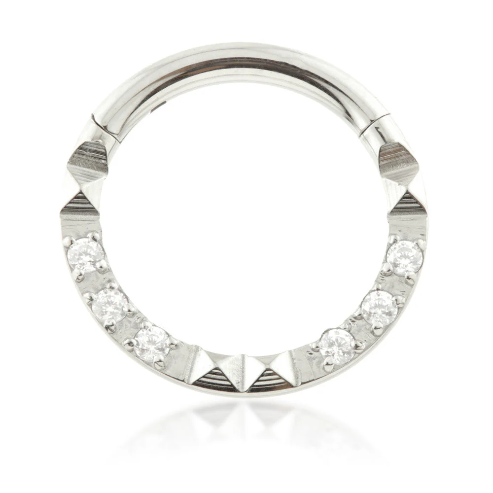 Ti Couture Multi Gem Front Facing Square Cut Hinged Ring