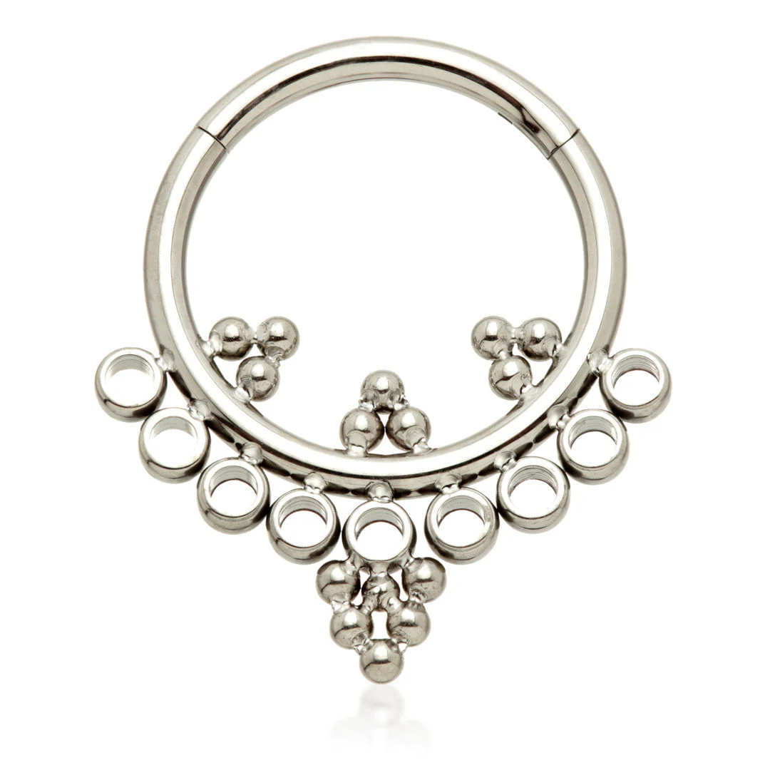 Ti Couture Open Beaded Hinged Ring