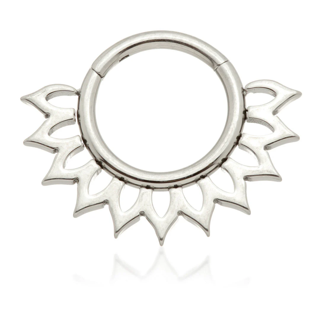 Ti Couture Open Petal Hinged Ring