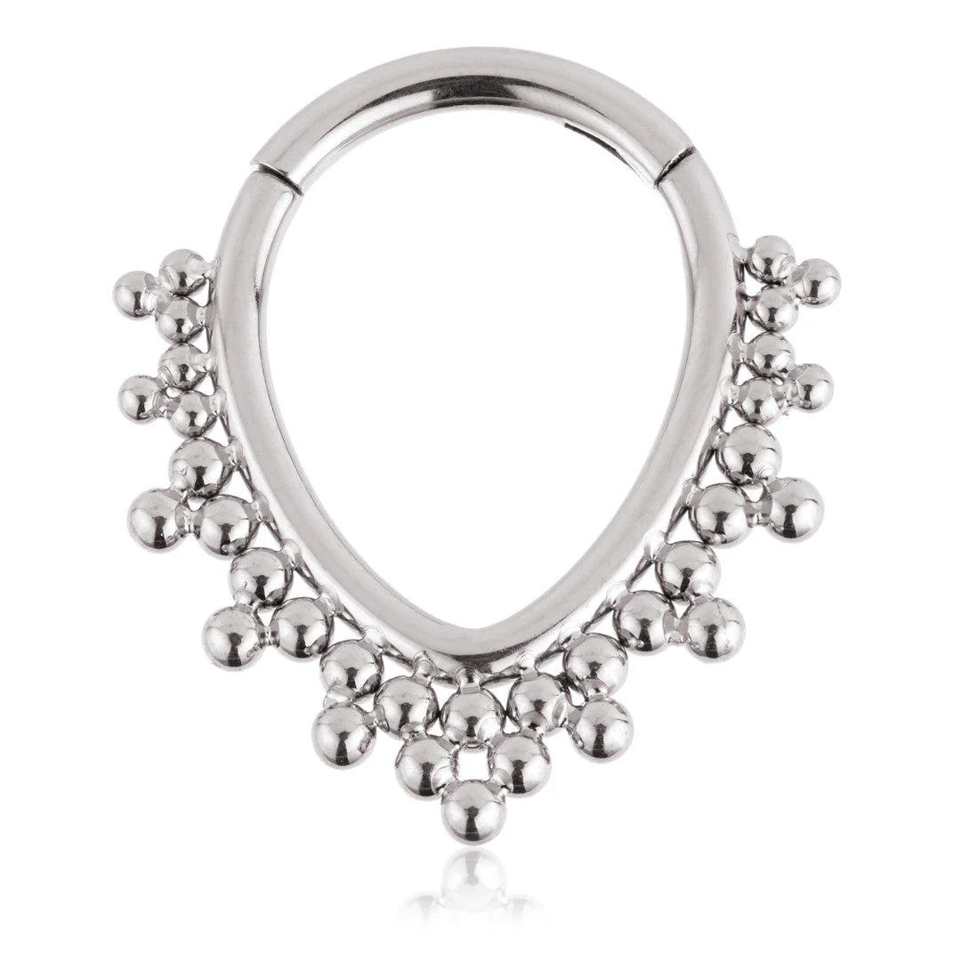 Ti Couture Oval Bead Surround Hinge Ring