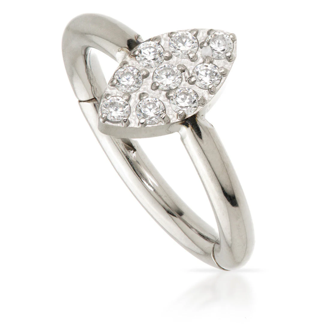 Ti Couture Oval Gem Hinged Ring