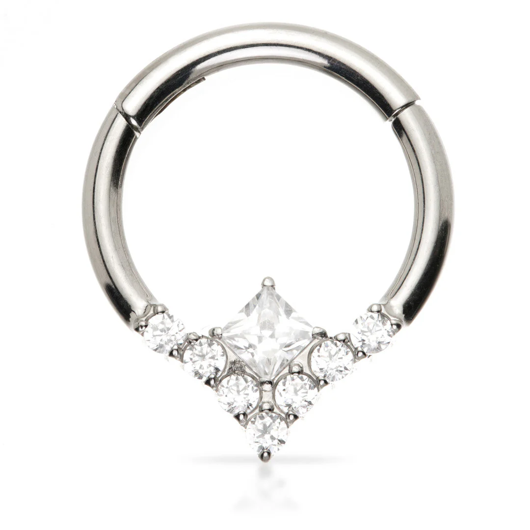 Ti Couture Princess Cut Gem Hinged Ring