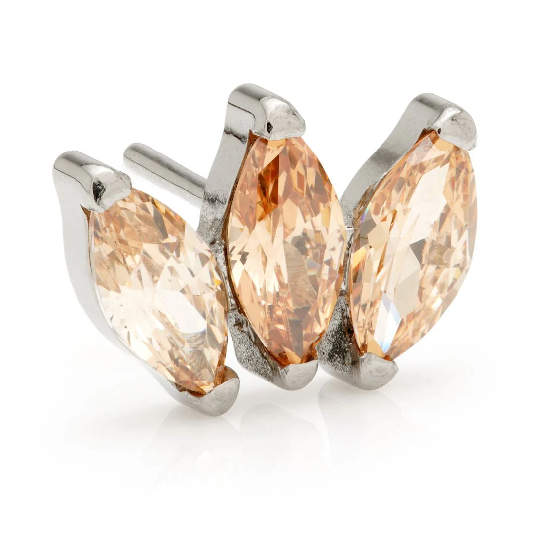 Ti Couture Threadless Triple Gem Prong Set Marquise Attachment - Image 2