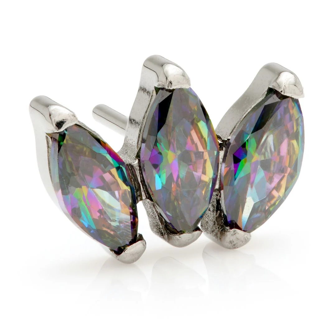 Ti Couture Threadless Triple Gem Prong Set Marquise Attachment - Image 3