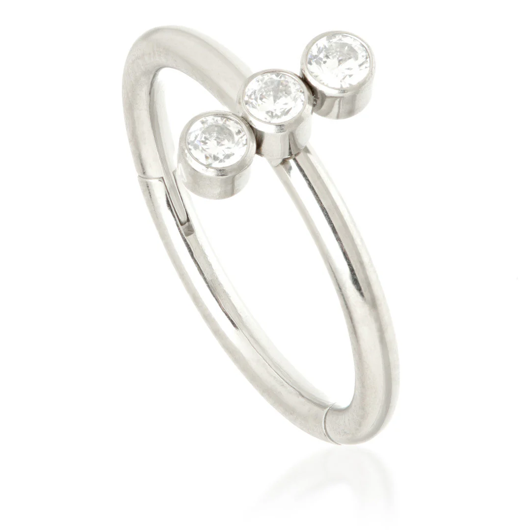 Ti Couture Triple Blaze Set Hinged Ring