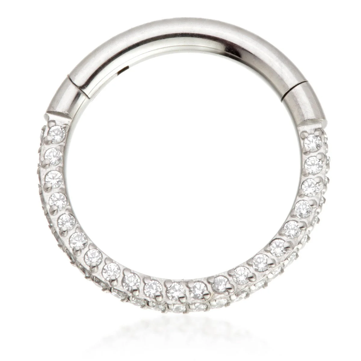 Ti Couture Triple Facing Pavé Gems Hinged Ring