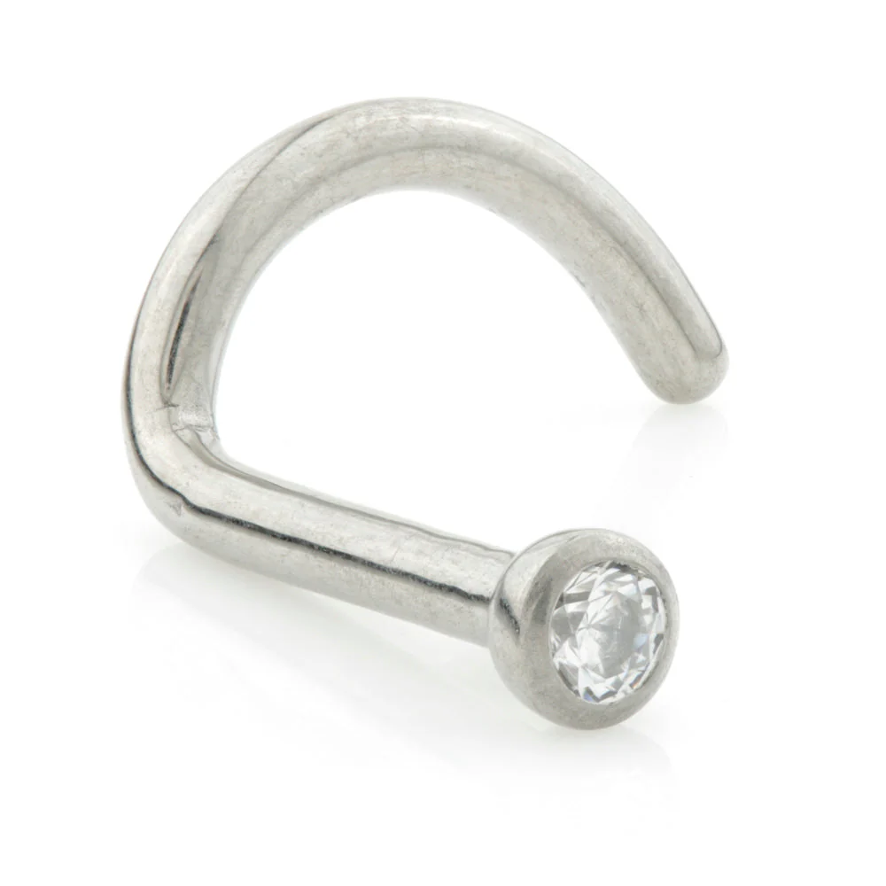 Ti Gem Half Dome Nose Stud