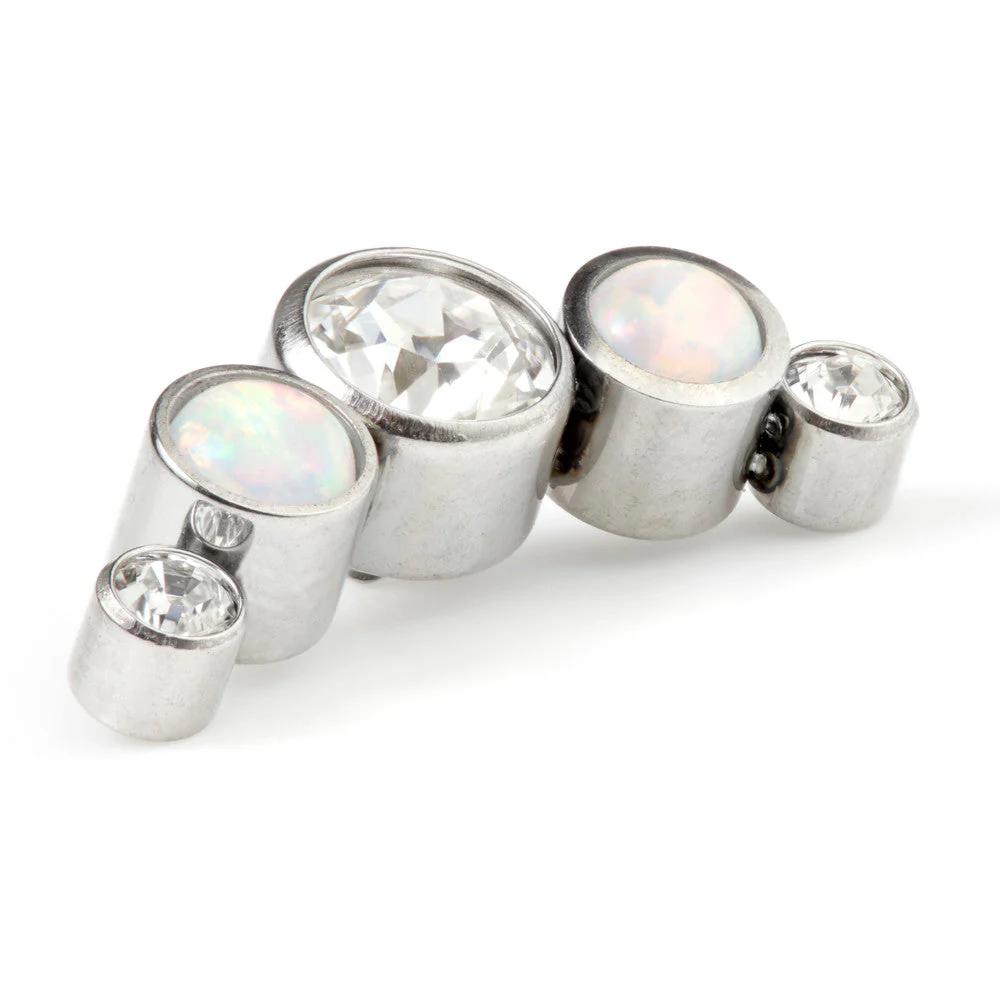 Ti Gem Middle & Opal Sides Crescent Attachment
