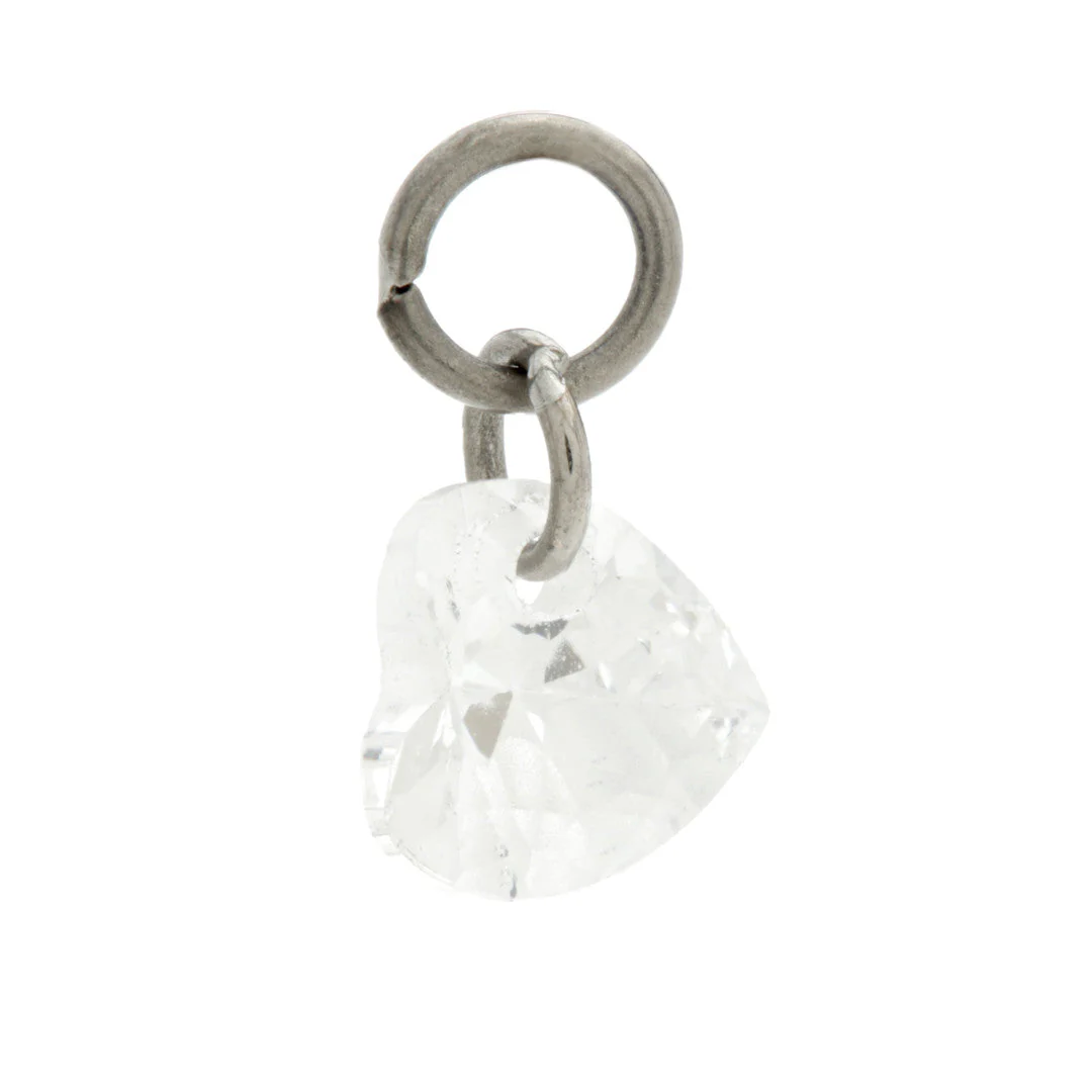 Ti Heart Shaped Gem Charm Attachment