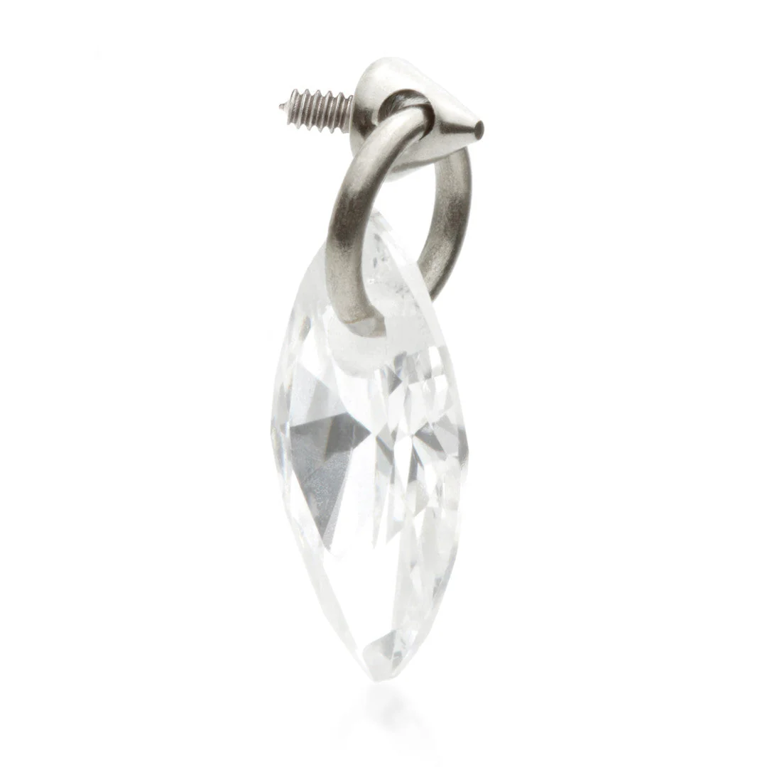 Ti Internal Attachment with Marquise Shaped Gem Charm