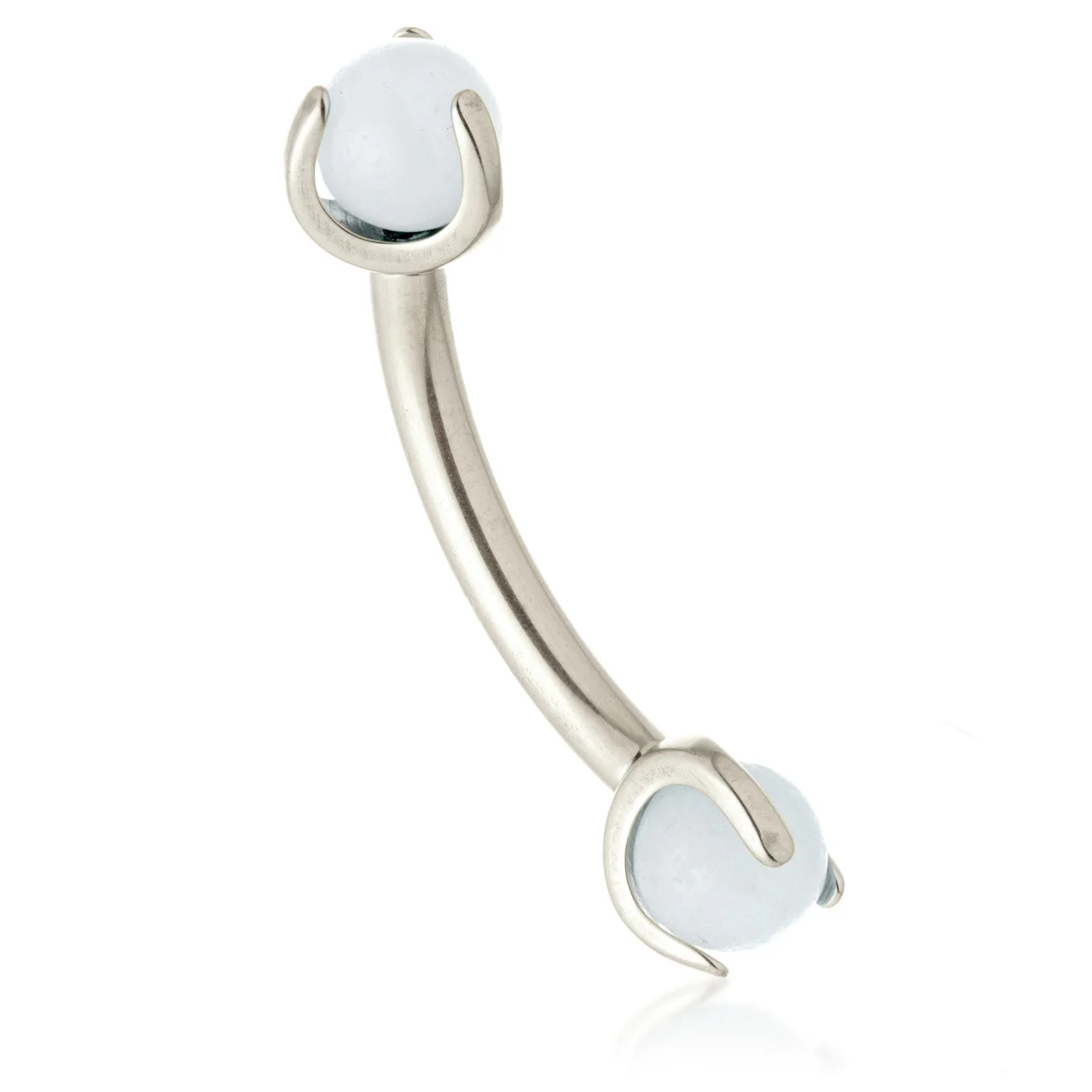Ti Internal Banana Bar with Double Gemtone Prong - Image 14