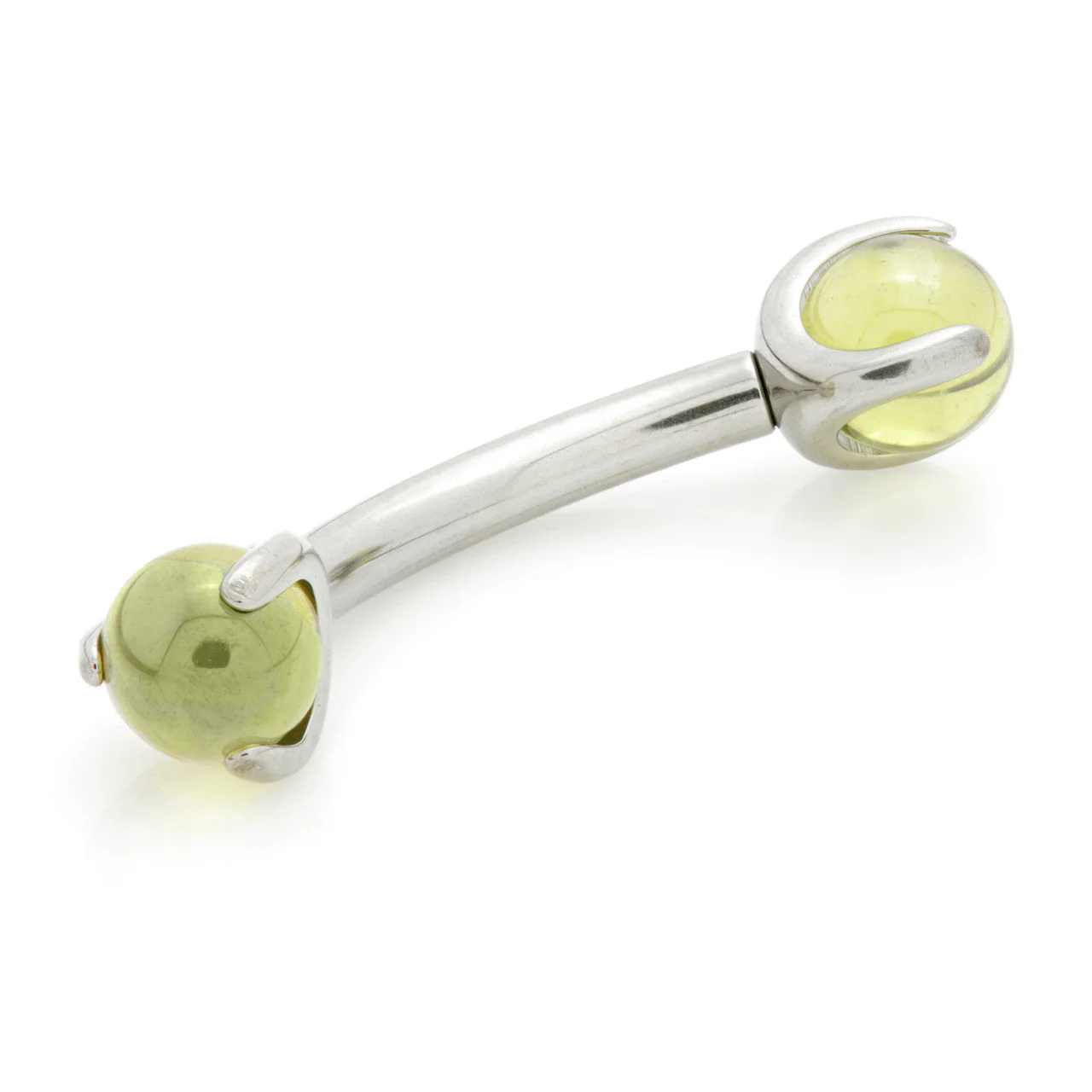 Ti Internal Banana Bar with Double Gemtone Prong - Image 6