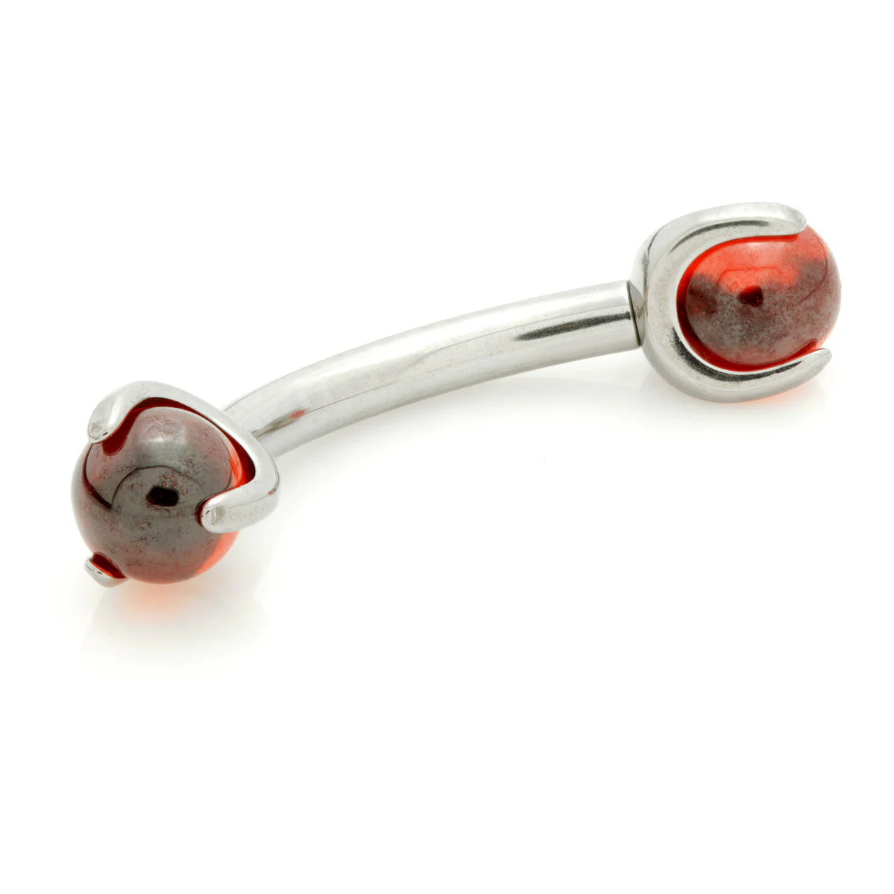 Ti Internal Banana Bar with Double Gemtone Prong - Image 8