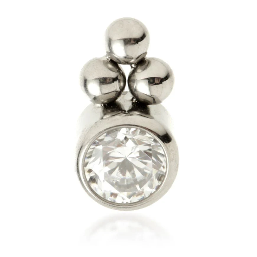 Ti Internal Bezel Gem with Tri Beads Attachment (1.2mm thread)