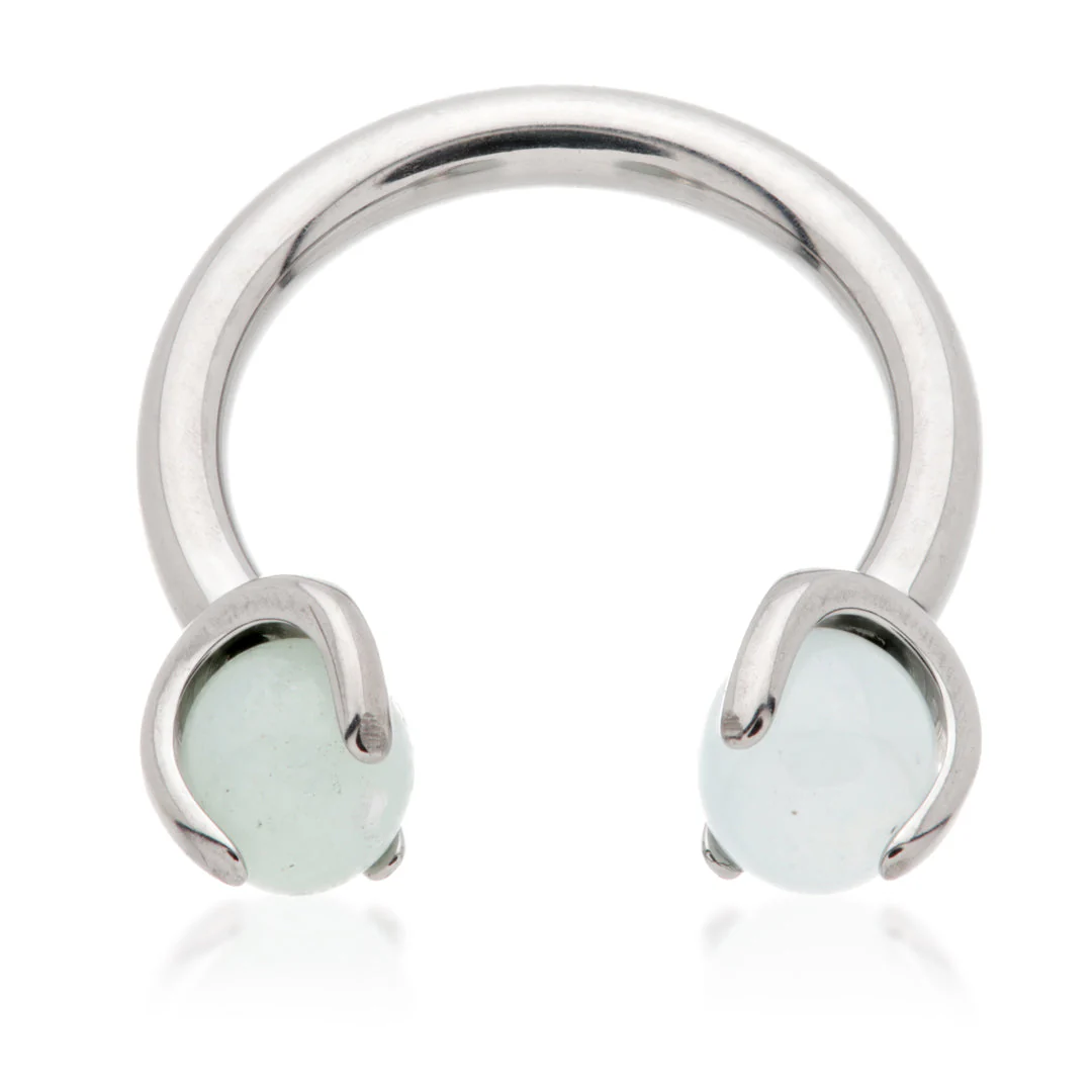 Ti Internal Circular Barbell with Double Semi Precious Stone Prong - Image 16