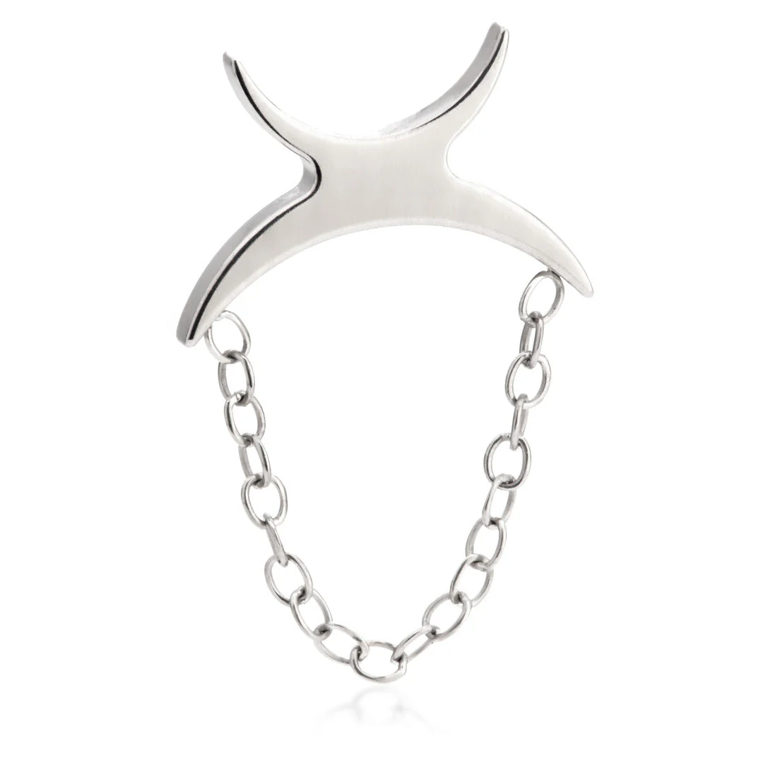 Ti Internal Double Crescent Attachment with Hanging Chain
