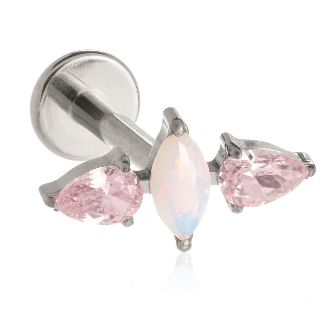 Ti Internal Double Gem Pear & Marquise Labret