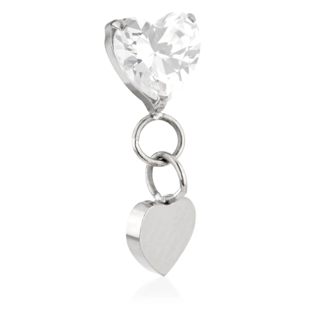 Ti Internal Double Heart Hanging Gem Attachment