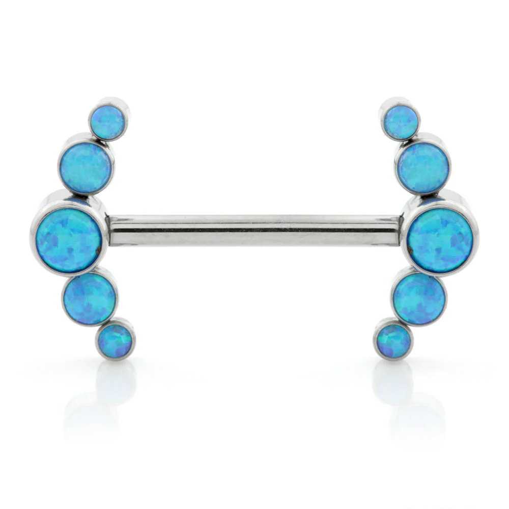 Ti Internal Forward Facing Double Crescent Opal Barbell - Image 2