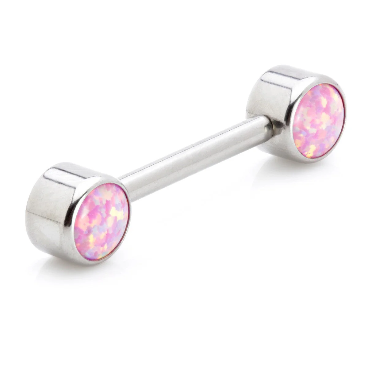 Ti Internal Forward Facing Double Opal Disk Barbell