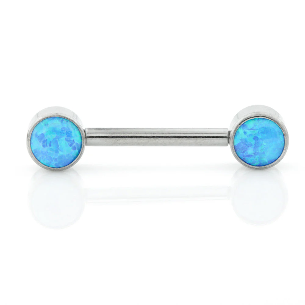 Ti Internal Forward Facing Double Opal Disk Barbell - Image 2