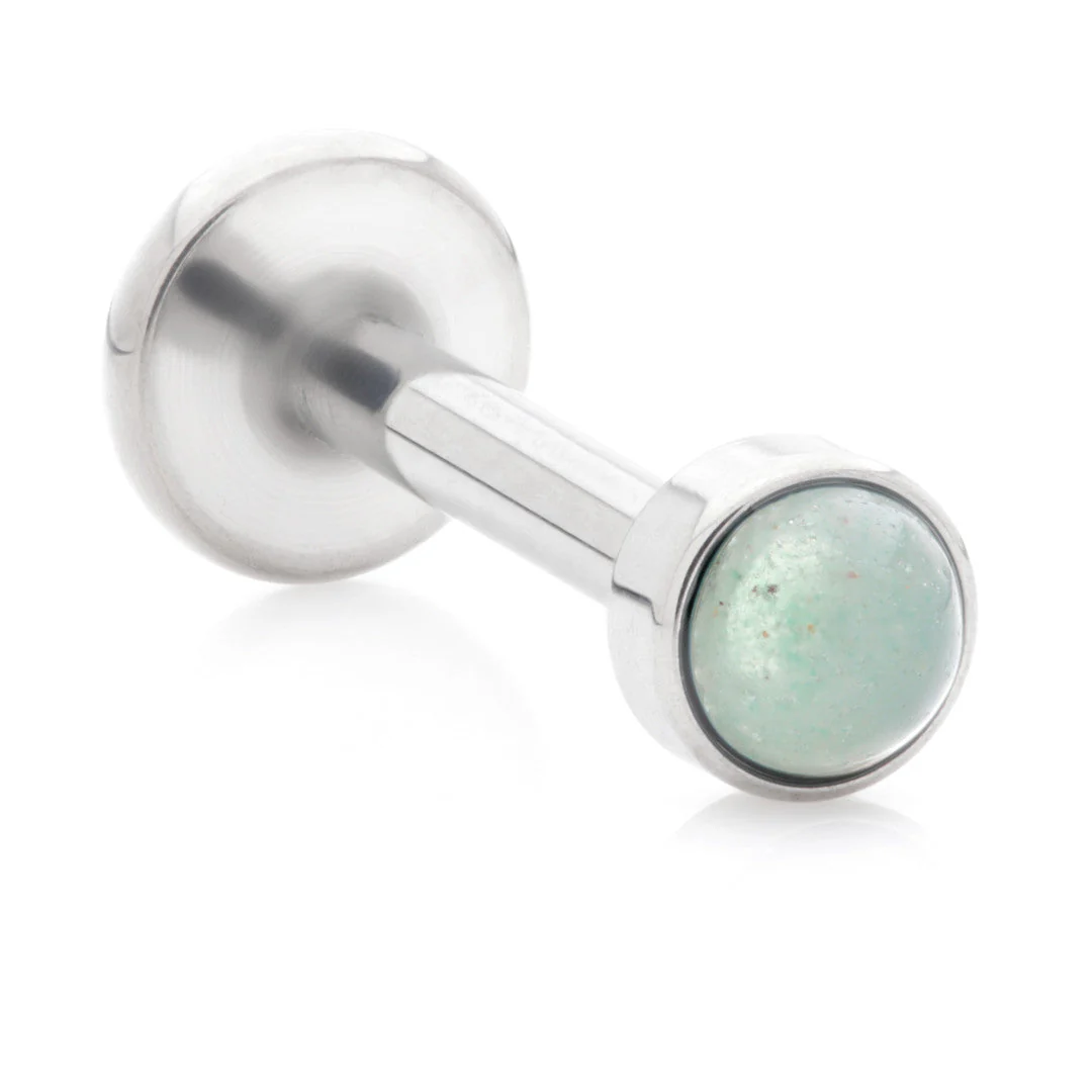 Ti Internal Labret with Jade Stone Bezel Attachment