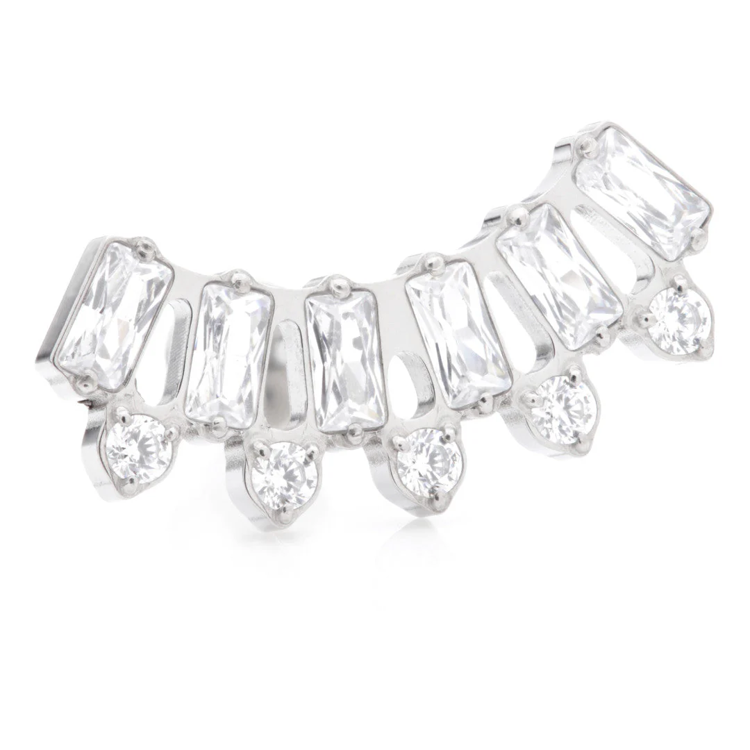 Ti Internal Labret with Jewelled Baguette Cluster Attachment