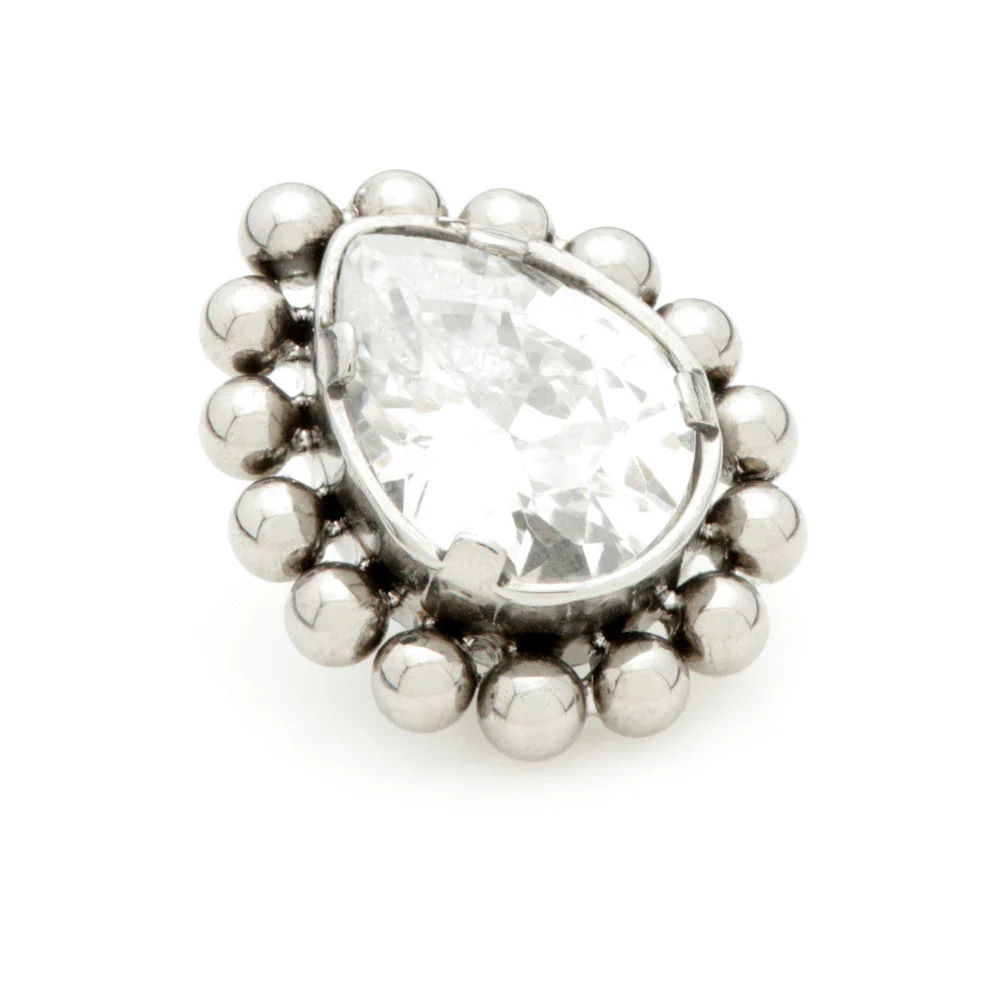 Ti Internal Millegrained Pear Attachment (0.9mm thread)