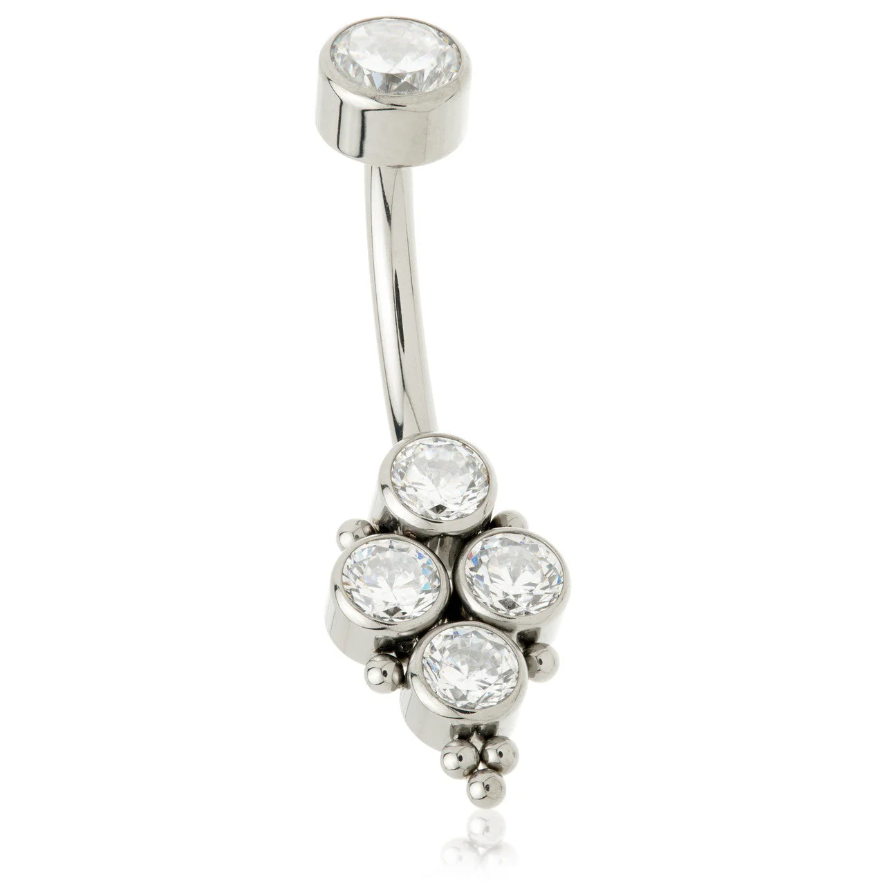 Ti Internal Multi Bezel Bead Navel Bar