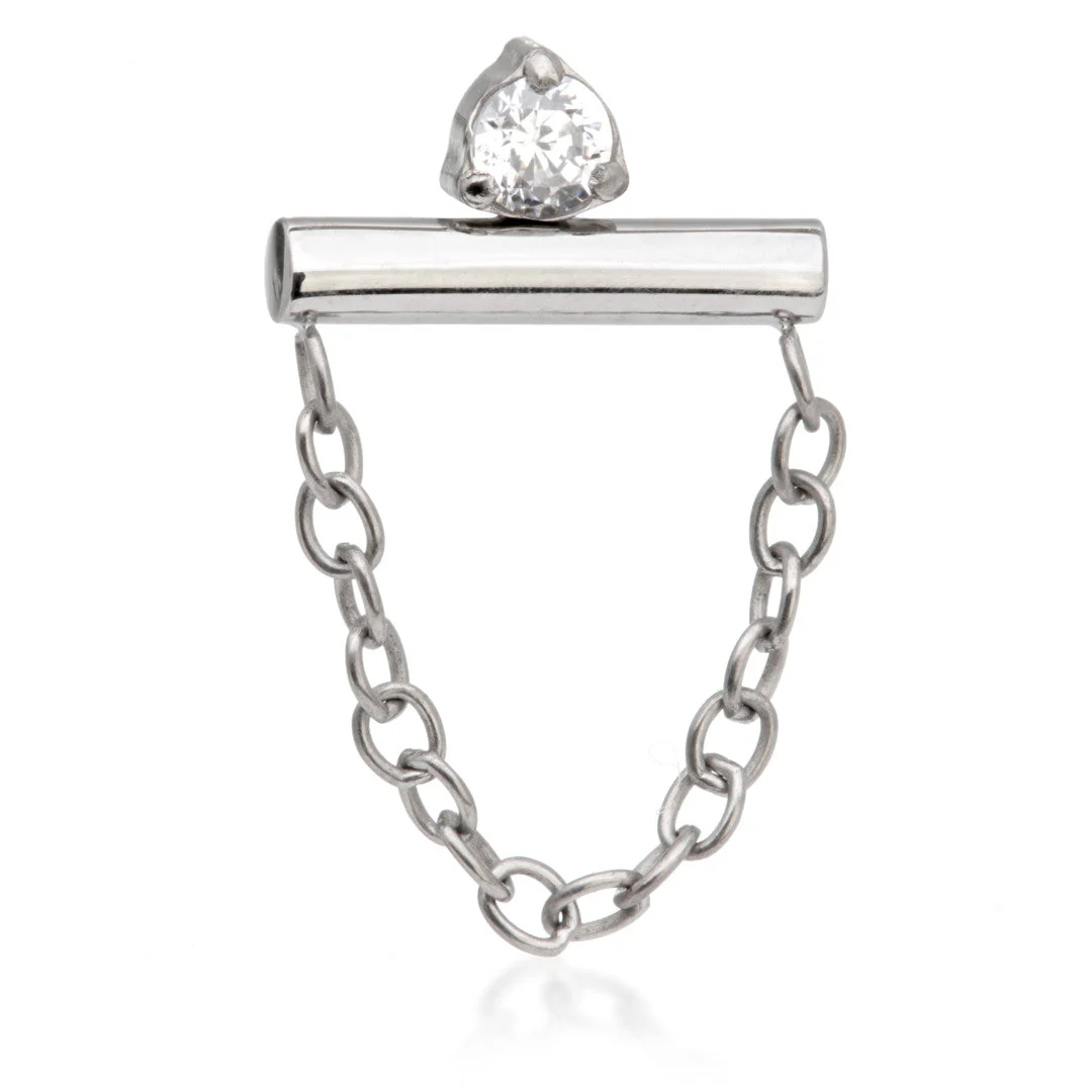 Ti Internal Prong Set Gem Straight Bar Attachment
