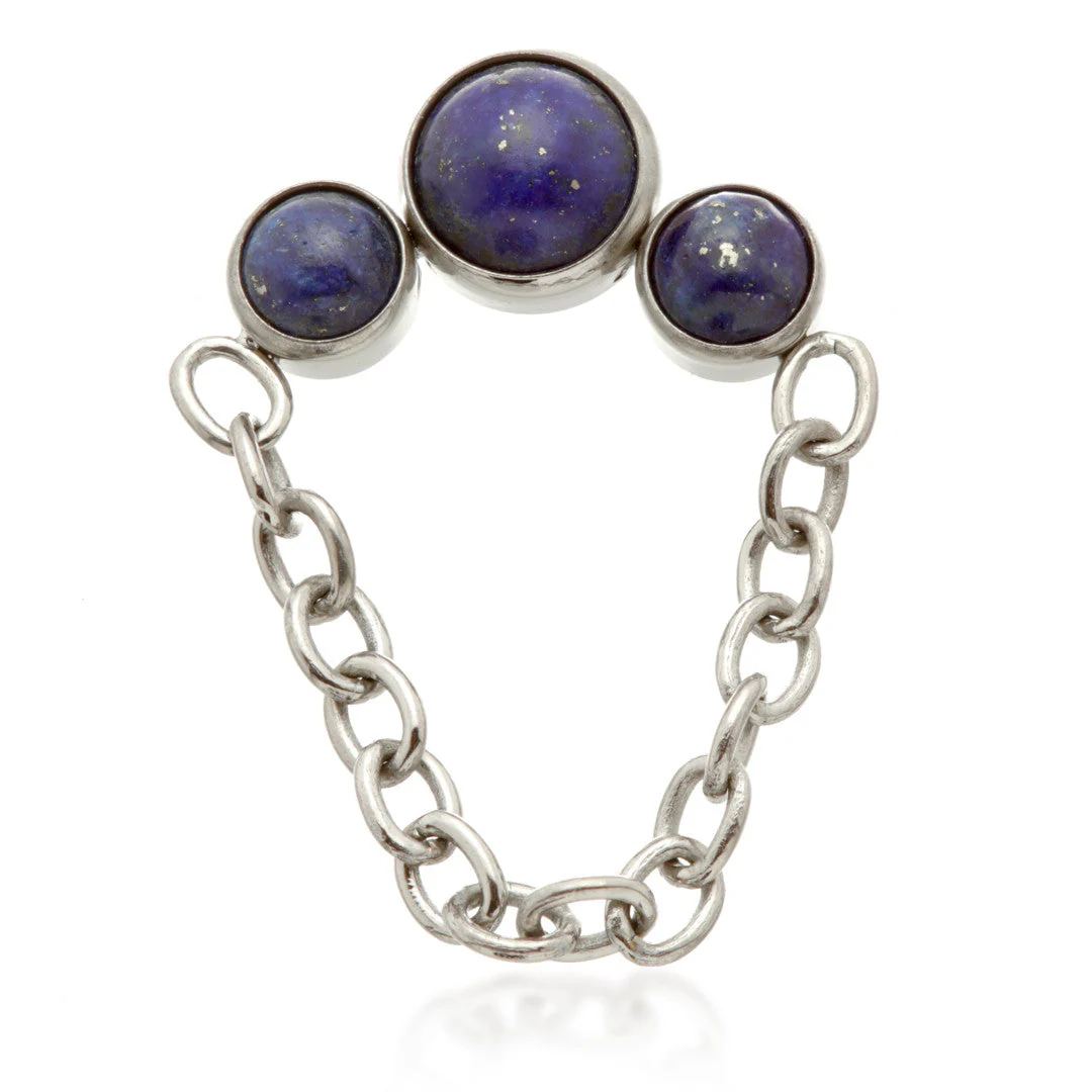 Ti Internal Triple Lapis Stone Bezel with Hanging Chain Attachment