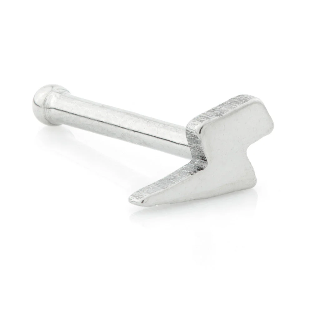 Ti Lightning Bolt Straight Nose Stud