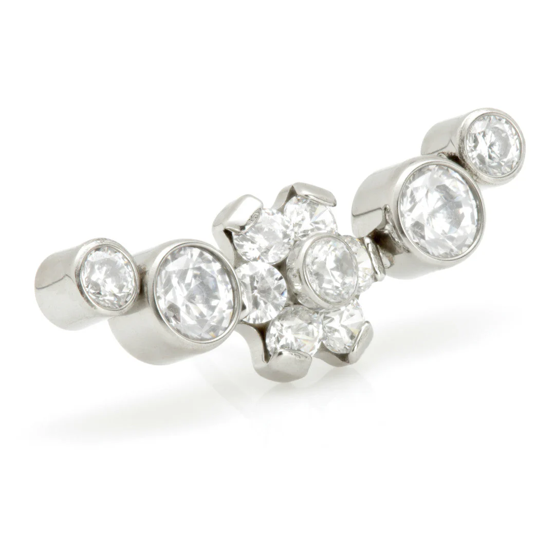 Ti Threadless Bezel Cluster with Flower Center Attachment