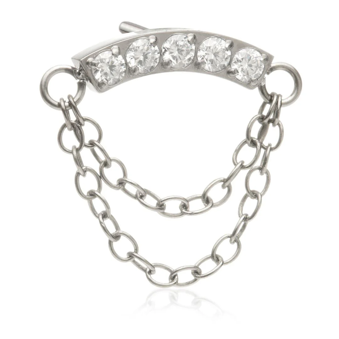 Ti Threadless Double Chain Curved Crescent Attachment