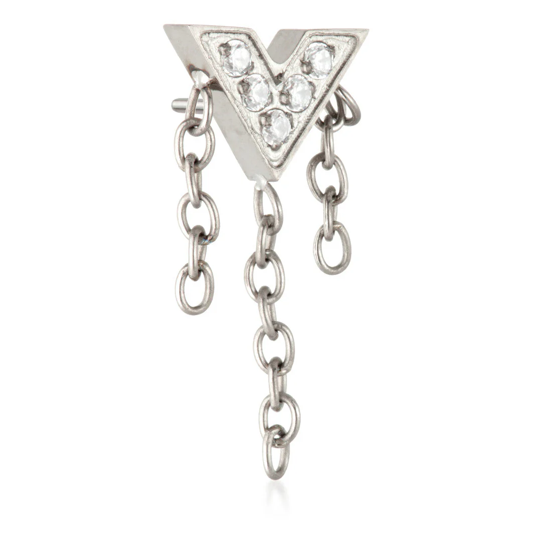 Ti Threadless Gem V Shaped Chain Attachment