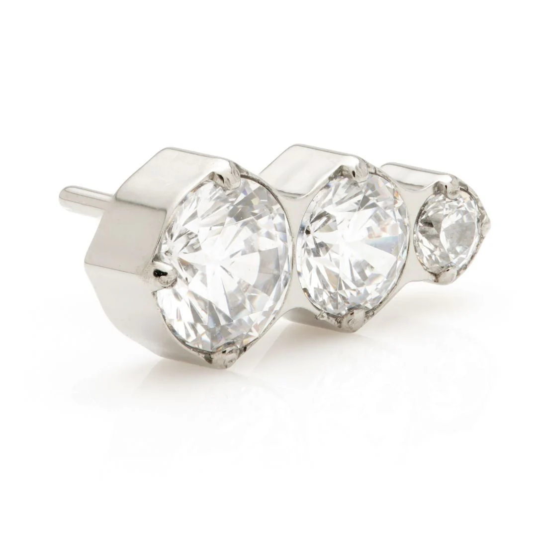 Ti Threadless Graduated Triple Gem Drop Attachment
