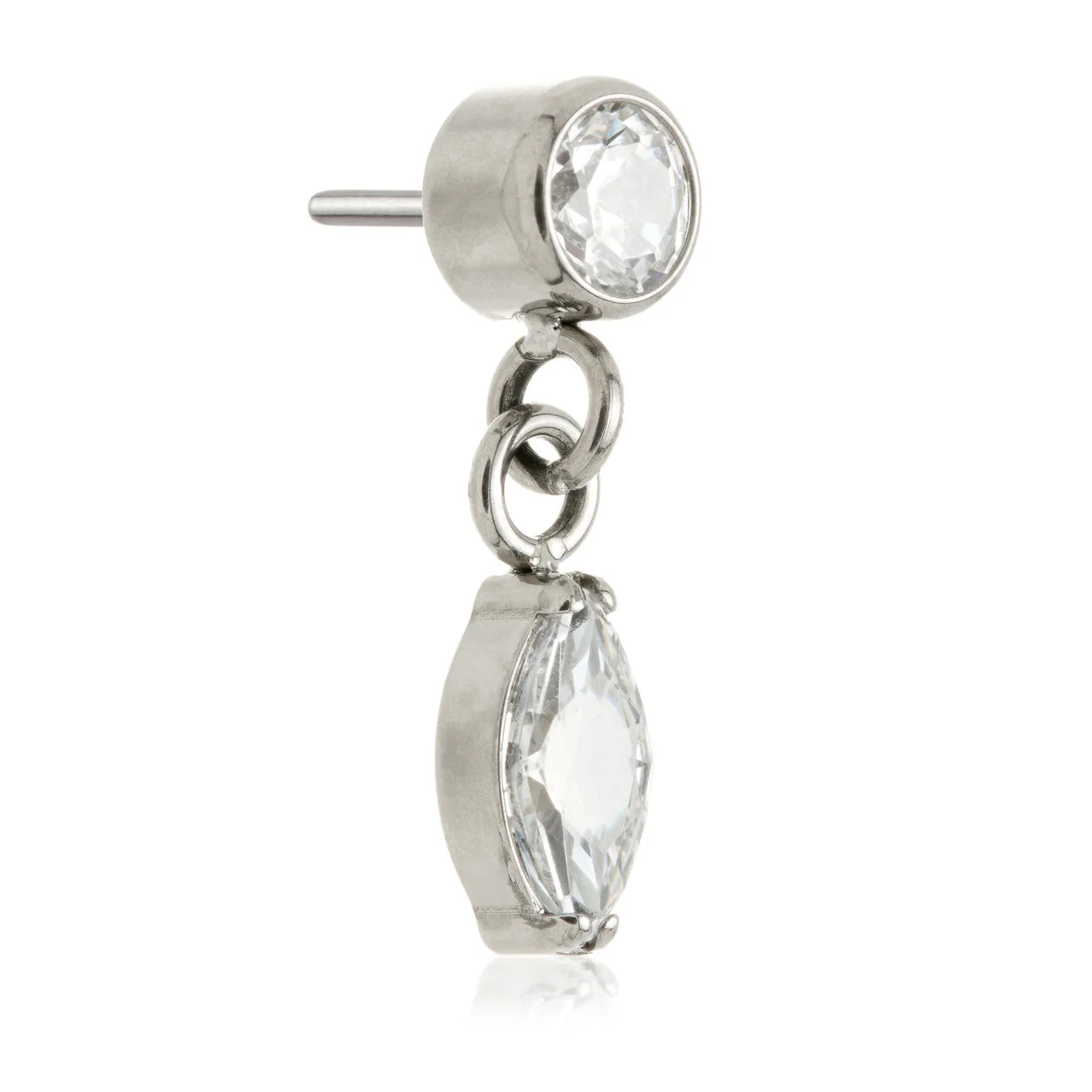 Ti Threadless Hanging Marquise Round Gem Attachment